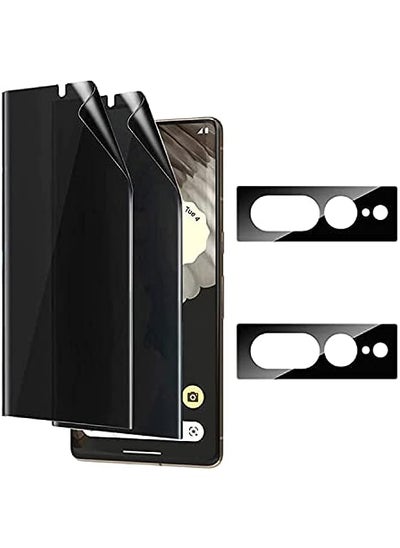 Buy [2+2pcs] Compatible with Google Pixel 7 Pro Privacy Screen Protector and Camera Lens Protector [Soft Protective Film] Anti-Spy Anti-Scratch Full Adhesive Flexible Film 6.7” (Pixel 7 Pro) in UAE