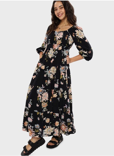 اشتري Floral Print Tiered Dress في الامارات