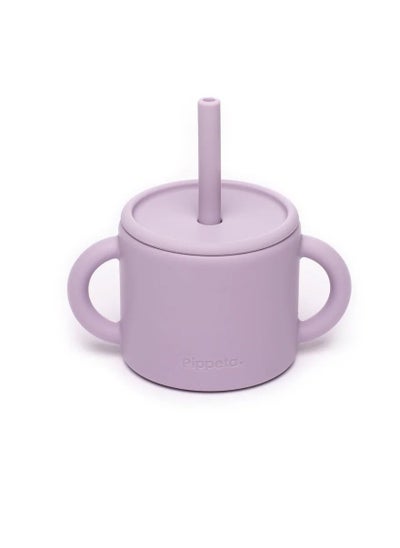 اشتري Silicone Cup And Straw Lilac في السعودية