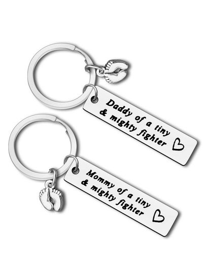 Buy Nicu Dad Nicu Mom Gift Mommy Daddy Of A Tiny Mighty Fighter Keychain Set Nicu Parents Gift New Born Gift Preemie Baby Gift Mothers Father Day Gift For New Dad Mom Neonatal Intensive Care Unit Gift in Saudi Arabia
