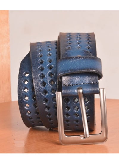 Buy Perforated 4CM Belt 125CM - Navy Blue in Egypt