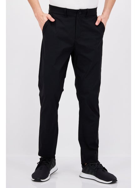 Buy Men Regular Fit Solid Chino Pant, Black in UAE