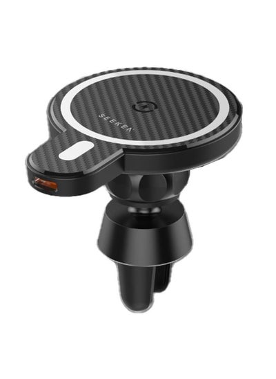 Buy Seeken Magpower - 15W Wireless Charging Car Holder Black in UAE