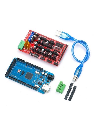 Buy 3D Printer Controller Kit Includes RAMPS 1.4 2560 R3 Board USB Cable A4988 Stepper Motor Driver with Heatsink for Engraving Machine Multicolor in UAE