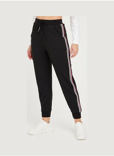 Buy Side Striped Joggers with Drawstring Waistband in Saudi Arabia