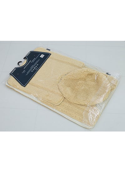 Buy Acrylic Bath Mat 4Pc Beige in UAE