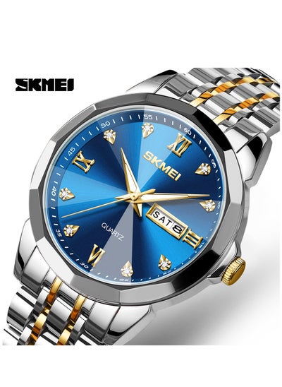 Buy Watches for Men Fashion Stainless Steel Quartz Analog Water Resistant Watch 7070 in Saudi Arabia