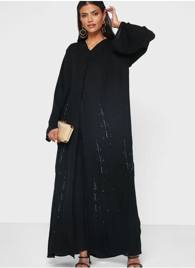 Buy Embellished Front Open Abaya in Saudi Arabia