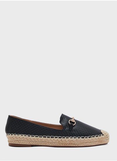 Buy Horsebit Textured Flat Espadrille in Saudi Arabia