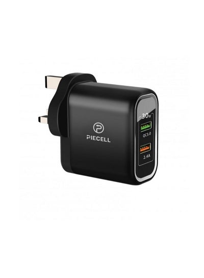 Buy 30W wall charger with two fast USB ports, American brand PIECELL in Saudi Arabia