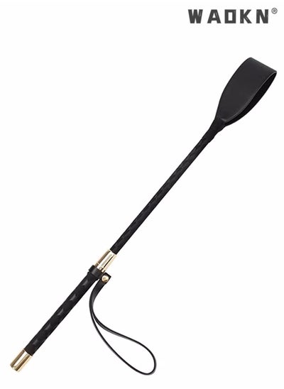 Buy Riding Crop for Horse, Black Leather Equestrian Training Tool, 18 Inch Horse Whip with Double Slapper, Premium Quality Equestrianism Horse Riding Crop, Outdoor Training Tool (Black) in UAE