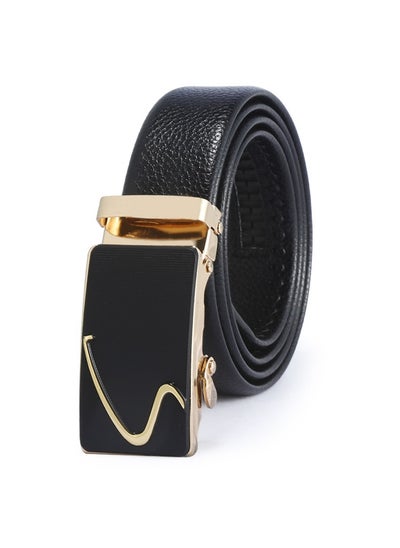 Buy 125CM Creative Casual Versatile Wear Resistant Leather Automatic Buckle Belt in UAE