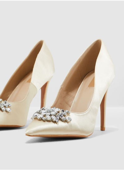 Buy Satin Court Shoe With Embellishment in Saudi Arabia