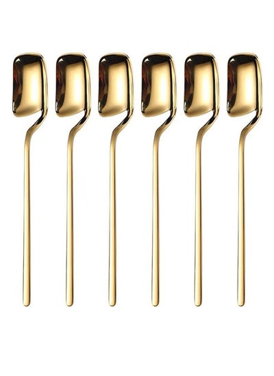 Buy Coffee Spoons, 5.6 Inches Espresso Spoons, 304 Stainless Steel Tiny Spoon Small Spoons Gold Teaspoons Mini Spoons for Tasting, Sugar, Tea, Ice Cream, Set of 6 in Saudi Arabia