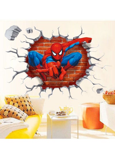 Buy Spiderman Stickers Living Room Background Decoration Children's Room Decorative Wall Stickers Removable Wallpaper 45x50cm in Saudi Arabia