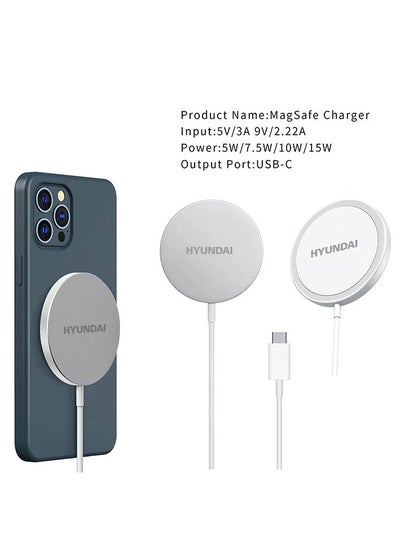 Buy Hyundai HDW01 Wireless charger USB-C 15W White in Egypt