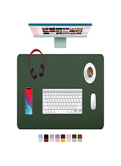 Buy Dual Sided Leather Desk Pad 31.5 x 15.7Inch Waterproof PU Writing Mat for Office/Home/Work/Cubicle Green/Grey in UAE