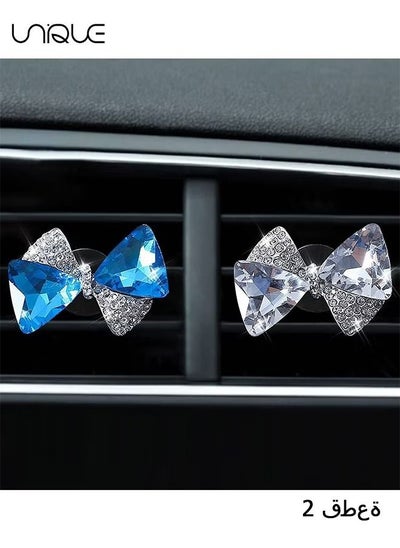 Buy Crystal Car Diffuser Vent Clip,  2 Pack Rhinestone Oil Diffuser Vent Clip, Car Fresheners for Women, Bling Car Accessories for Women Stylish and Practical(Silver,Blue) in Saudi Arabia