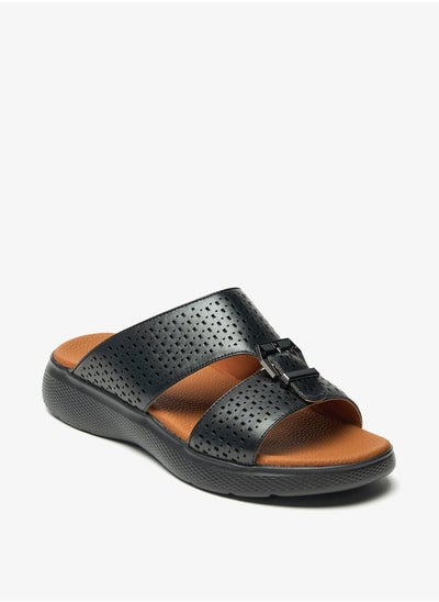 Buy Men Textured Slip-On Sandals in UAE