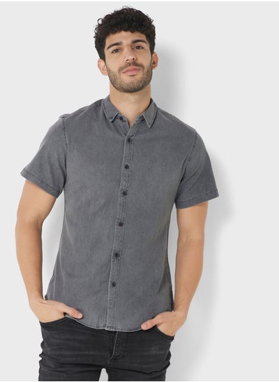 Buy Skinny Fit Half Sleeve Shirt in UAE