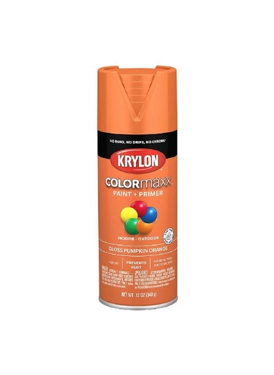 Buy Colormaxx Indoor and Outdoor Spray Paint and Primer Pumpkin Orange 12oz K05532007 in Saudi Arabia