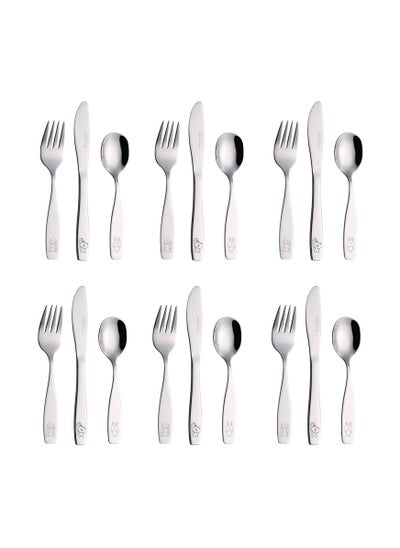 Buy 18 Pcs Stainless Steel Childrens Cutlery Set in UAE