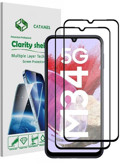 Buy 2 Pack For Samsung Galaxy M34 5G Screen Protector Scratch and Shatter Resistant Anti Bubble HD Clear Film in UAE