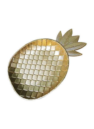 Buy Hometaste Wooden Golden Tray Pineapple Leaf Shape And Round Shape Snack Fruit Bowl Wooden Storage Tray Serving Trays For Home Kitchen Plate Candy Dish Nordic Style Leaf (Big (Pineapple Tray)) in UAE