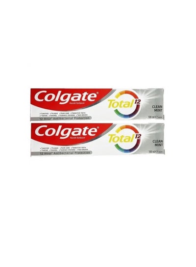 Buy Colgate Fluoride Total 12 Clean Mint Toothpaste 100ml pack of 2 in UAE