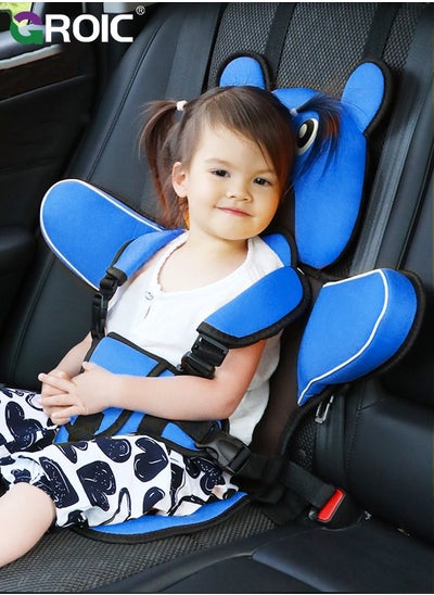 Buy Auto Child Safety Seat Simple Car Portable Seat Belt, Foldable Car Seat Booster Seat for Car Protection, Travel Car Seat Accessories for Kids,Car Seat for Golf Cart(Blue) in UAE