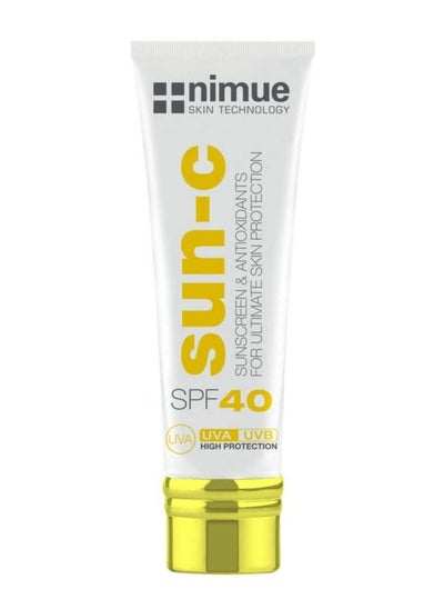 اشتري NIMUE Skin Technology SUN-C SPF 40 UVA / UVB واقي من الشمس عالي الحماية ومضاد للأكسدة 60 مل / 2.0 مل. أوقية. في الامارات