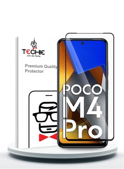 اشتري Techie Anti Reflection Anti Bubbles 9H Hardness 5D Tempered Glass Screen Protector For Xiaomi Poco M4 Pro في السعودية