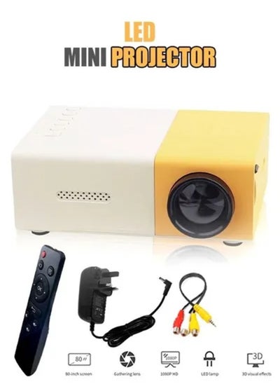 اشتري LED Mini Projector 400-600LM 1080p Video Media LED Lamp Player Best Home Protector في الامارات