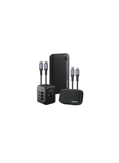 Buy RockRose ROCKROSE RRGT05PD20 PREMIUM TRAVEL KIT PD Quick Charge Universal Charging Suite -Black in Egypt