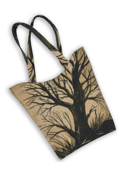 Buy Barren tree casual printed linen tote bag W230002C in Egypt