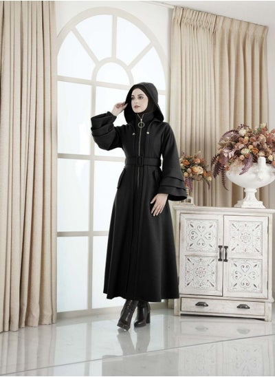 Buy Abaya with zipper, cape, 2 pockets in Egypt