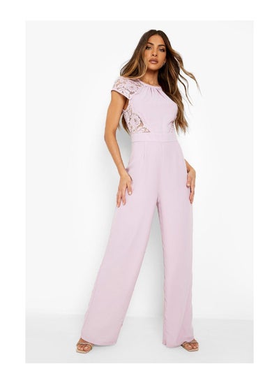 اشتري Lace Open Back Wide Leg Jumpsuit في الامارات