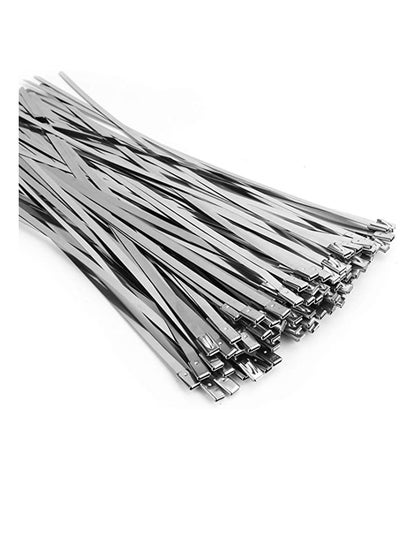 Buy 304 Stainless Steel, Strong and Durable Metal Cable Zip Ties, Multi-purpose Heavy Duty Self-locking Cable Tie in UAE