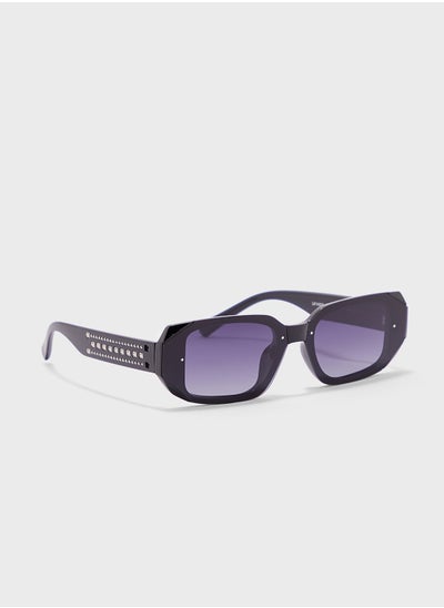 Buy Polarized Rectangular Len Sunglasses With Stud Arm in UAE