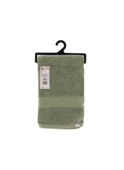 Buy Premium Cotton Highly Absorbent Soft Bath Towel Khaki Green 90 x 150cm 7005143 in Saudi Arabia