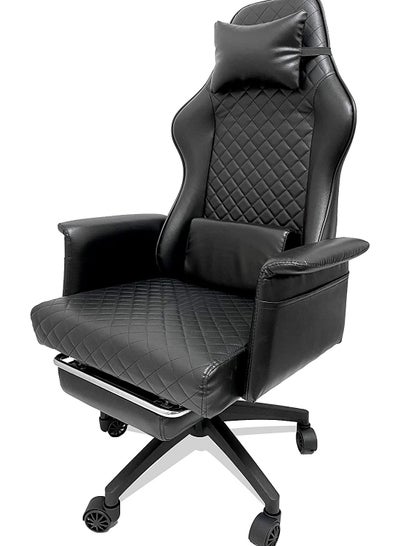 Buy Gaming Chair with Footrest Massage Racing Office Computer Ergonomic Chair PU Reclining Video Game Chair Adjustable Armrest High Back Esports Chair with Headrest and Lumbar Support (Black) in UAE