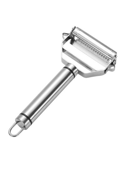 Buy Dual Stainless Steel Vegetable Peeler Silver 17.5x8.3x2.4centimeter in Saudi Arabia