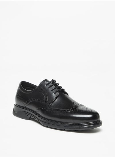 اشتري Men'S Perforated Derby Shoes With Lace-Up Closure في الامارات