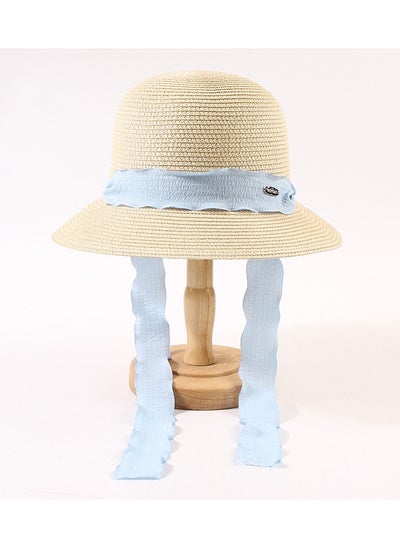 Buy New Shangcao Weaving Breathable Ribbon Beach Travel Hat in UAE