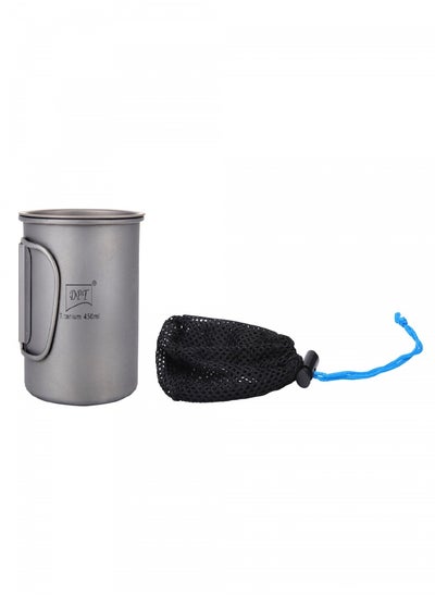 Buy Titanium cup for trips and hiking, Gray, capacity 450 ml in Saudi Arabia