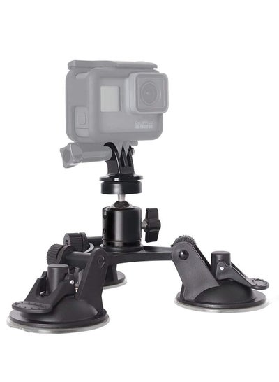 Buy Triple DSLR Camera Mount Suction Cup Holder for GoPro Hero 9 8 7 6 5/4/3 DJI Osmo Sjcam Yi Action in UAE