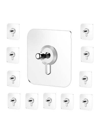 Buy 10 Pcs Adhesive Wall Hooks, Transparent No-Drill Hooks for Bathroom, Shower, Kitchen, Stainless Steel, Water-Resistant Sticky Wall Hooks for Hanging with 5.0 Kg Load Capacity, Double-Sided Adhesive Alternative to Nails, Ideal for Frames, Pictures, Living Room, Bedroom in Egypt