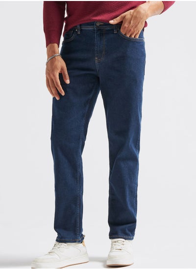 Buy Mid Wash Straight Fit Jeans in Saudi Arabia