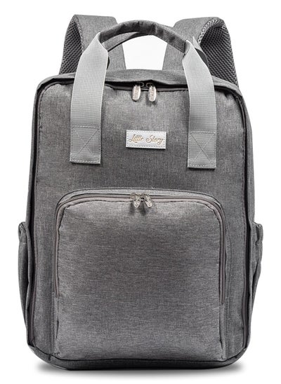 اشتري Little Story Stylish Diaper Travel Backpack with Changing Pad-Grey في السعودية