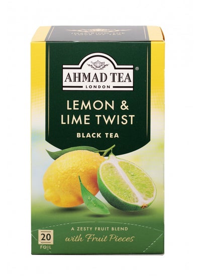 Buy Ahmad Tea Black Tea, Lemon & Lime Twist Teabags, 20 ct (Pack of 1) - Caffeinated & Sugar-Free in UAE